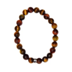 Bracelet Œil de Tigre de Taureau de Faucon Perles rondes 8 mm - Omsaé