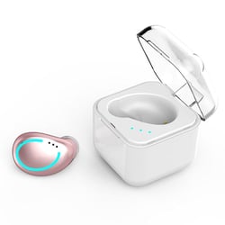 Ecouteurs Bluetooth 5.0 Mini Intra-Auriculaires Sans Fil Or Etanche IP7 Rose YONIS