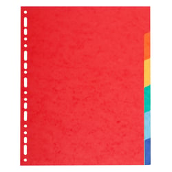 Intercalaires carte 220g 6 positions - A4 maxi - Couleurs assorties - x 50 - Exacompta