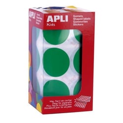 Apli Agipa - Gommettes rouleau Rond Ø 33 mm vert x 709