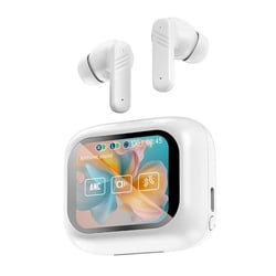 Ecouteurs Bluetooth Sans Fil ANC ENC Ecran Tactile Couleur Son HiFi Immersif Blanc YONIS