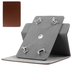 Housse Tablette Tactile 7Pouces Universelle Etui Protection Rotation 360° Marron YONIS