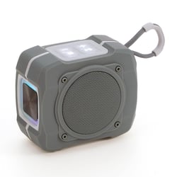 Enceinte Bluetooth Portable LED Colorée Super Bass Appels Mains Libres Autonomie Longue Durée Gris YONIS