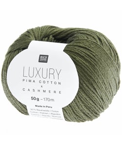 Pelote de cachemire et de coton Luxury Pima Cotton x Cashmere - Rico Design 03 Olive