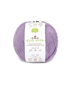 Fil de coton recyclé ECO VITA pour tricot et crochet - 100GR - DMC 136 Lavande