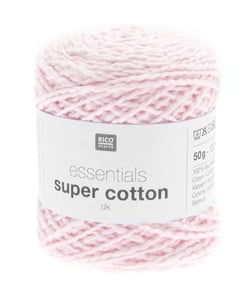 Coton à tricoter ou crocheter Essentials Super Cotton DK - Rico Design 08 Rose