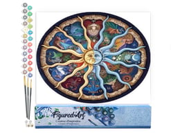 Peinture par Numéro Figured'Art - Zodiaque - Kit de Loisir Créatif DIY Numéro d'Art Complet - 40x50cm sans châssis en bois