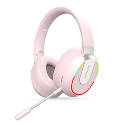 Casque Audio Sans Fil Réduction De Bruit Pliable Avec Microphone Et Longue Autonomie Rose YONIS