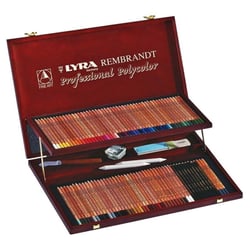 Crayons de couleur - Beaux-arts - Coffret 96 crayons et accessoires - Rembrandt - Lyra