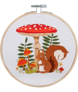 Kit de Broderie Écureuil – Cercle Bambou 15 cm – Trimits Multicolore