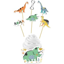 Set de 12 Décorations Cupcakes Dino Roars