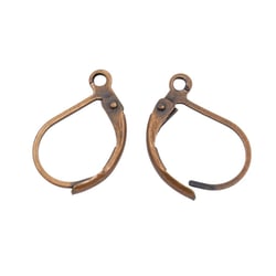 20 Crochets DORMEUSES supports Boucles d'oreilles metal cuivre 10x15 mm - creation bijoux perles