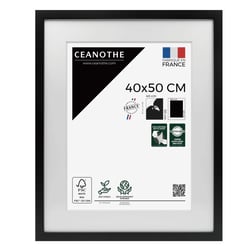 Cadre photo  40x50 cm Milan noir avec passe-partout 30x40 cm
