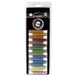 MégaCréa DIY - Perle Rocaille 15 tubes 7 g Métallisé + fermoirs et fil