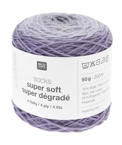 Laine à chaussette Socks Super Soft Super Dégradé 4 fils - Rico Design 07 Violet Lilas