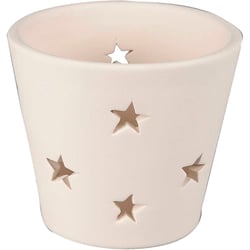 Bougeoir, H : 6,5 cm, d 7 cm, blanc, 12 pièces/ 1 Pq.
