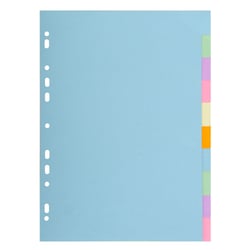 Intercalaires carte pastel 170g Forever 10 positions - A4 - Couleurs assorties - x 25 - Exacompta