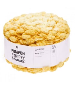Fil à tricoter Pompon Stripey Dégradé 400GR - Rico Design 001 Jaune