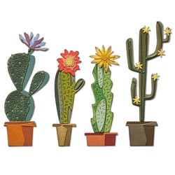 Gabarit de découpe pour machine - Sizzix Tim Holtz - Funky Cactus - 9 pièces
