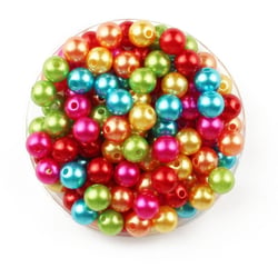 MégaCréa DIY - Perles nacrées rondes multicolores 0,8 cm 130 pièces