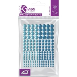 Ki-Sign - Strass thermocollant tissu ø3/4/5/6mm Duo Aqua 176 pièces