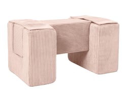 3 blocs en mousse rose velours côtelé - Velinda - Marron
