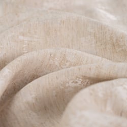 Tissu Coton Jacquard mélangé Lin Viscose Pam reflets brillants sur fond Naturel