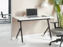 Bureau pliable Panneau de particules mélaminé (MFC) Blanc BENDI - Beliani