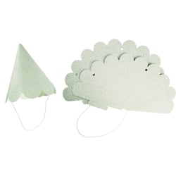 MégaCréa DIY - Chapeau pointu pour faire la fête Argenté pailleté 11,5 cm 4 pièces