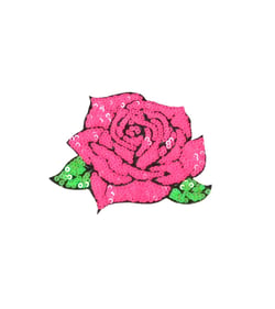 Lot de 3écussons thermocollants  rose fuchsia 8,5x7cm