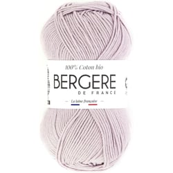 Pelote de laine - Lilas - 100% coton bio - 3mm - Tricot et crochet - Bergère de France