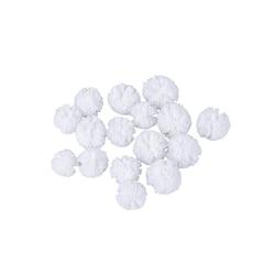 Soft Tulle Pompons assortis, blanc, ø2,5cm+ø3cm, Boite 16 pces