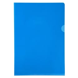 Etui carton de 100 pochettes coin PVC lisse haute résistance 13/100e - A4 - Bleu - Exacompta