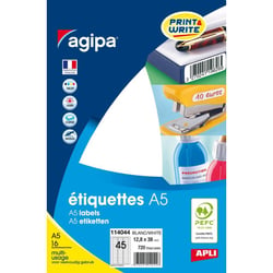 Apli 114044 - Etiquettes multi-usage blanches 12,80 x 38mm A5