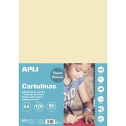 Apli 14230 - Carton de couleur ivoire Format A4 180gr. 210x297mm