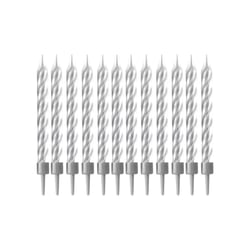 Bougie - lot de 12 - argent