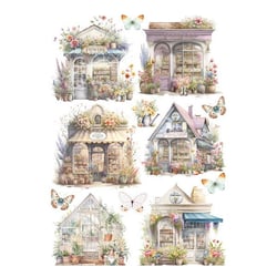 1 feuille de papier de riz 22 x 32 cm CIAO BELLA LITTLE FLOWERS SHOPS 447