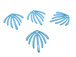 4 Breloques feuille 22*20mm Bleu
