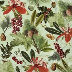 Lot de 4 serviettes en papier découpage collage 33 cm SOUS BOIS N 330