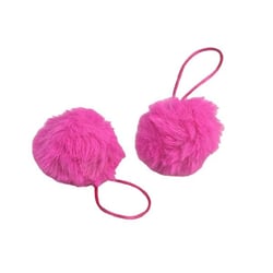 Pompon fourrure artificielle 50x60mm rose fluo