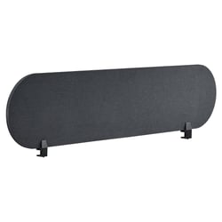 Séparateur de Bureau Gris Foncé en PET Acoustique Recouvert de Tissu 160 x 40 cm avec Pinces de Fixation