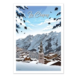 Affiche 50x70 cm - La Clusaz Les Aravis - Benoit Collet