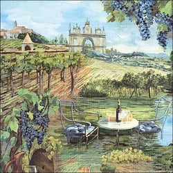 Lot de 4 serviettes en papier découpage collage 33 cm VINGNOBLE N 608