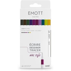 Feutres - Dessin - Ecriture - Coloriage - 10 couleurs tons calmes - Pointe fine - EMOTT