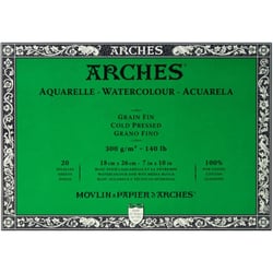 A MODIFIER | Bloc - Aquarelle - 18x26cm - Grain fin - 20 feuilles - 300g - Arches