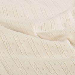 Tissu Jersey Coton ajouré Camille uni Ivoire