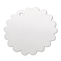 Tags blanc - Scallop, FSC 100% 5,7cm ø, 26 pièces