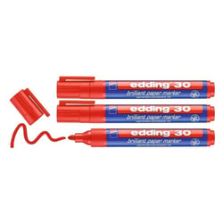 Lot de 3 Marqueurs permanents EDDING - Rouge - Pointe ronde 1,5-3 mm