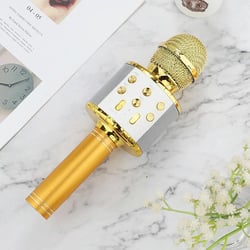 Microphone Sans Fil LED Bluetooth Avec Réduction De Bruit Et Effets Sonores Or YONIS