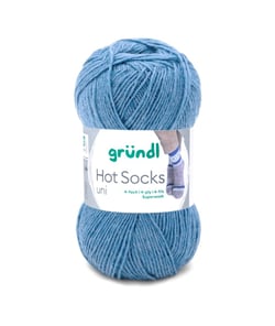 Laine à chaussettes à tricoter HOT SOCKS UNI - Grundl - certifiée Oeko-Tex 56 Bleu